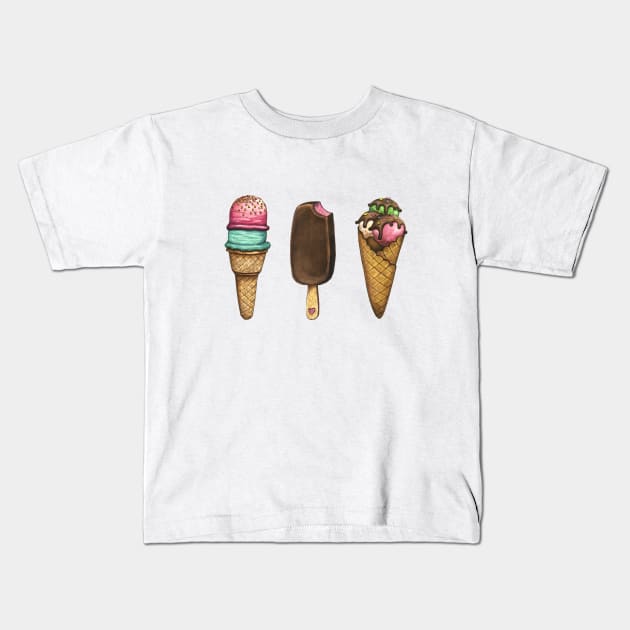 Ice cream forever Kids T-Shirt by Nopi Pantelidou